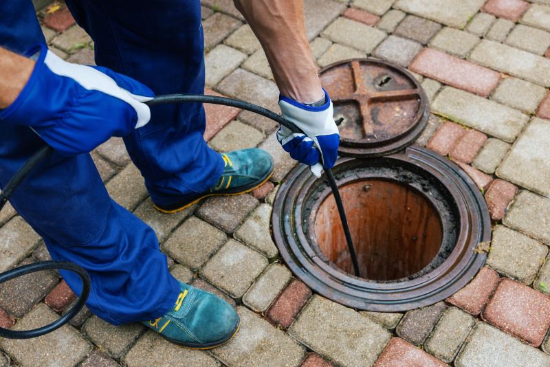 Technician Using High-Pressure Water to Clear Clogged Pipes in Jacksonville, FL